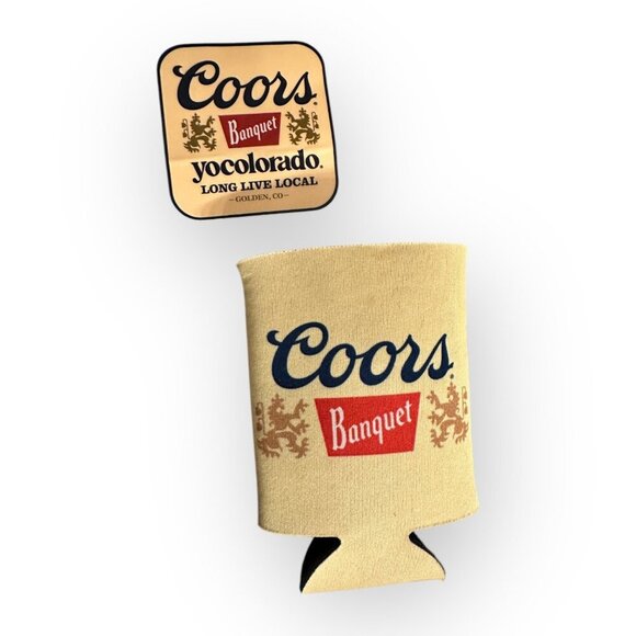 Coors Banquet YoColorado Limited Edition Pint Glass Koozie Set and Stickers - Picture 6 of 9